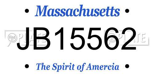 JB15562 Massachusetts License Plate
