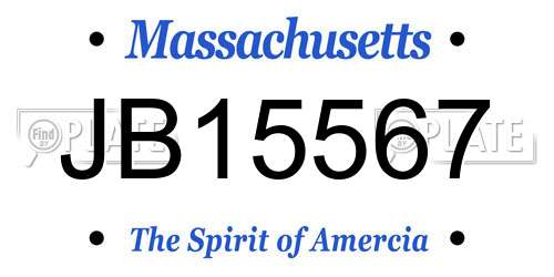 JB15567 Massachusetts License Plate