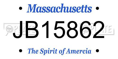 JB15862 Massachusetts License Plate
