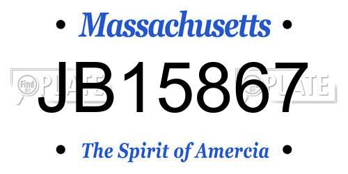 JB15867 Massachusetts License Plate