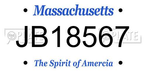 JB18567 Massachusetts License Plate