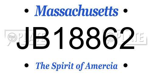 JB18862 Massachusetts License Plate