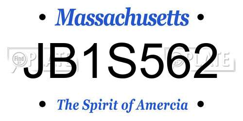 JB1S562 Massachusetts License Plate