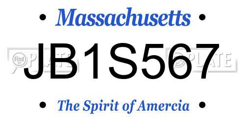 JB1S567 Massachusetts License Plate