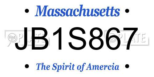 JB1S867 Massachusetts License Plate