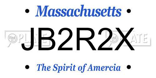 JB2R2X Massachusetts License Plate