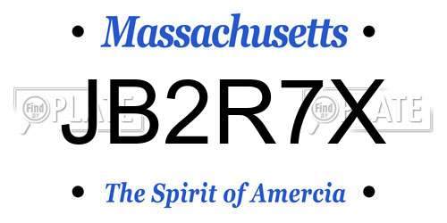 JB2R7X Massachusetts License Plate