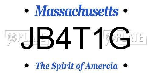 JB4T1G Massachusetts License Plate