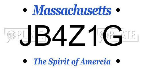 JB4Z1G Massachusetts License Plate