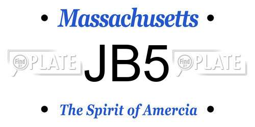 JB5 Massachusetts License Plate