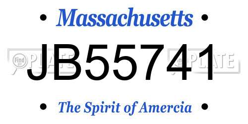 JB55741 Massachusetts License Plate