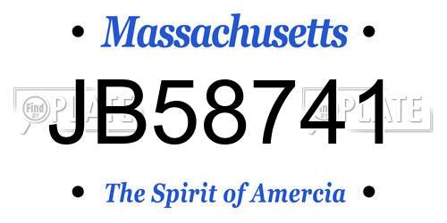 JB58741 Massachusetts License Plate