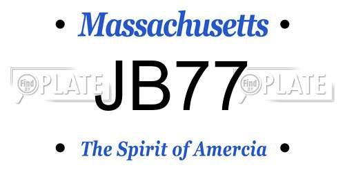JB77 Massachusetts License Plate