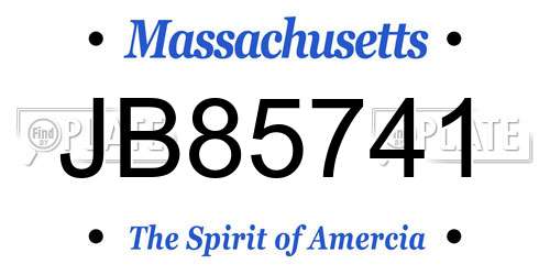 JB85741 Massachusetts License Plate