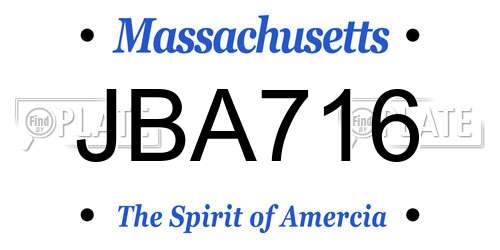 JBA716 Massachusetts License Plate