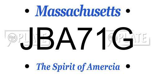 JBA71G Massachusetts License Plate