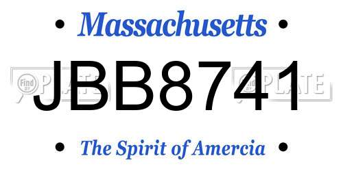 JBB8741 Massachusetts License Plate