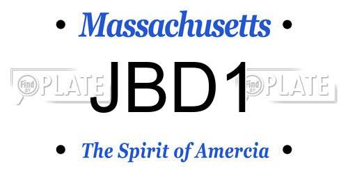 JBD1 Massachusetts License Plate