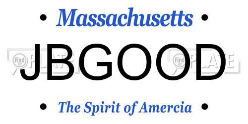 JBGOOD Massachusetts License Plate