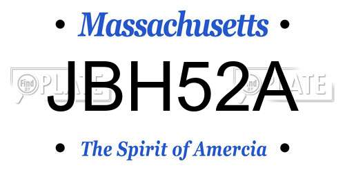 JBH52A Massachusetts License Plate