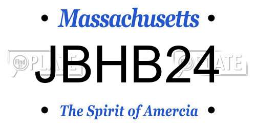 JBHB24 Massachusetts License Plate