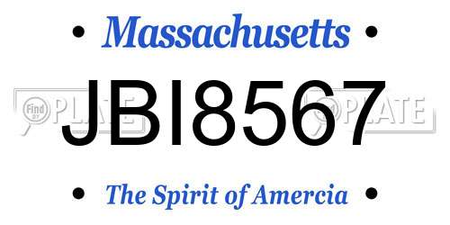 JBI8567 Massachusetts License Plate