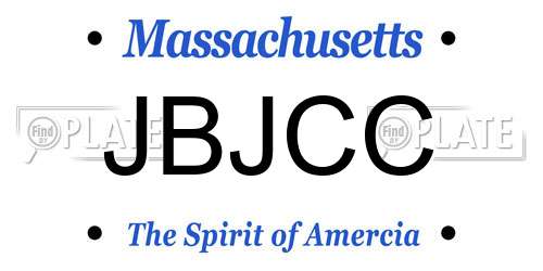 JBJCC Massachusetts License Plate