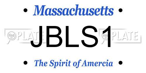 JBLS1 Massachusetts License Plate