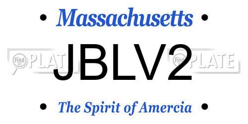JBLV2 Massachusetts License Plate