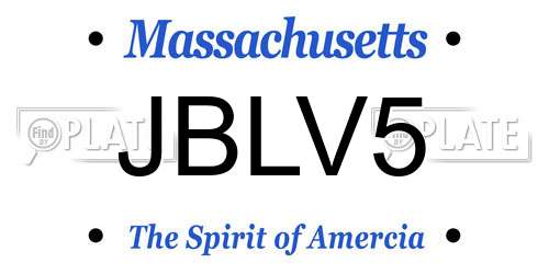 JBLV5 Massachusetts License Plate