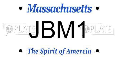 JBM1 Massachusetts License Plate