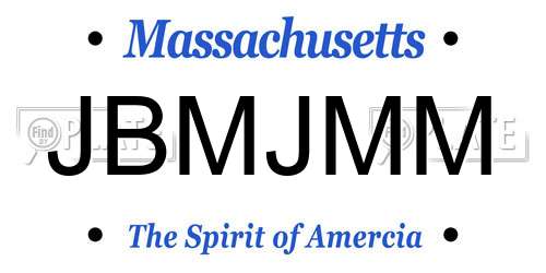 JBMJMM Massachusetts License Plate