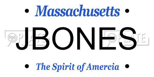 JBONES Massachusetts License Plate