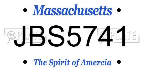 JBS5741 Massachusetts License Plate