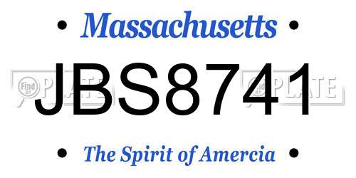 JBS8741 Massachusetts License Plate