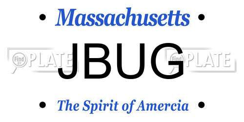 JBUG Massachusetts License Plate