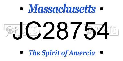 JC28754 Massachusetts License Plate