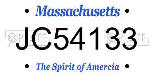 JC54133 Massachusetts License Plate
