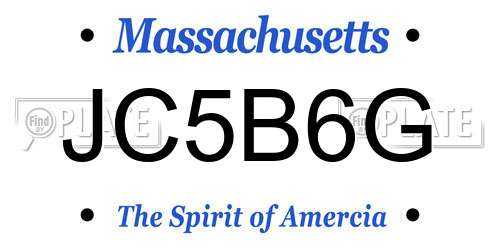 JC5B6G Massachusetts License Plate