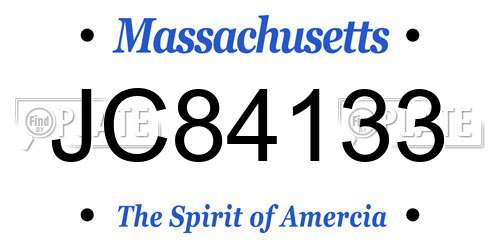 JC84133 Massachusetts License Plate