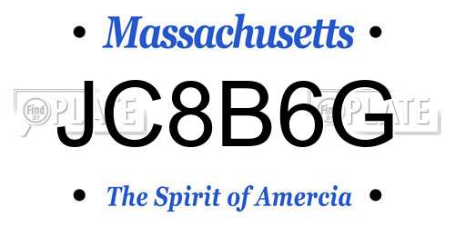 JC8B6G Massachusetts License Plate