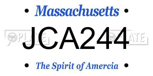 JCA244 Massachusetts License Plate