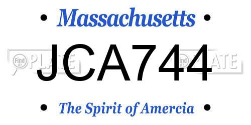 JCA744 Massachusetts License Plate