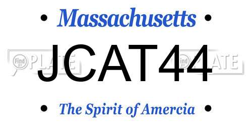 JCAT44 Massachusetts License Plate