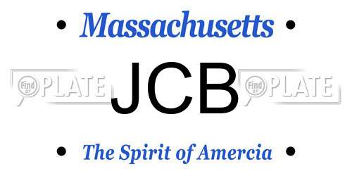 JCB Massachusetts License Plate