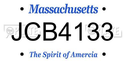 JCB4133 Massachusetts License Plate