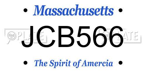 JCB566 Massachusetts License Plate
