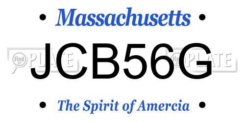JCB56G Massachusetts License Plate