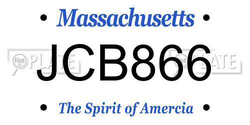 JCB866 Massachusetts License Plate