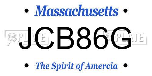 JCB86G Massachusetts License Plate